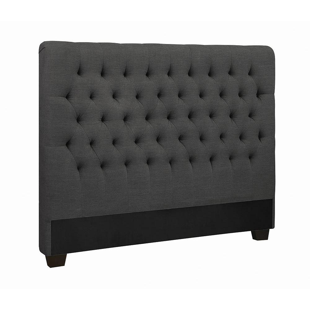 Chloe Tufted Upholstered Eastern King Headboard Charcoal