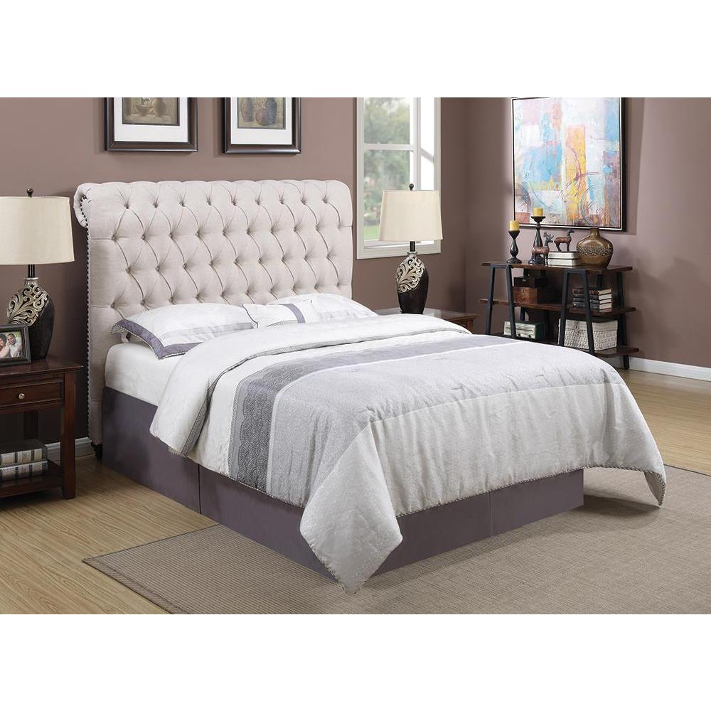 Devon Tufted Upholstered California King Headboard Beige