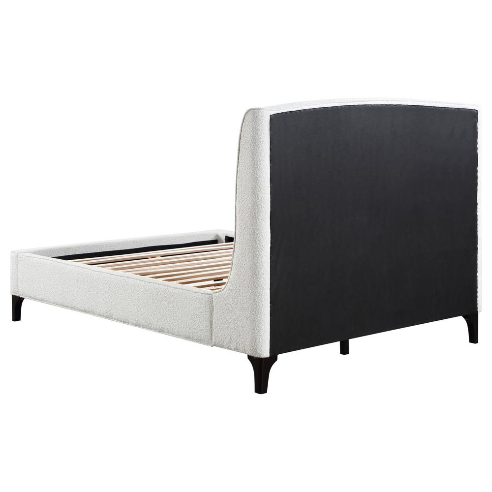 Mosby Upholstered Curved Headboard Queen Platform Bed White