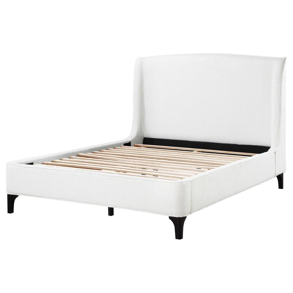 Mosby Upholstered Curved Headboard Eastern King Platform Bed White