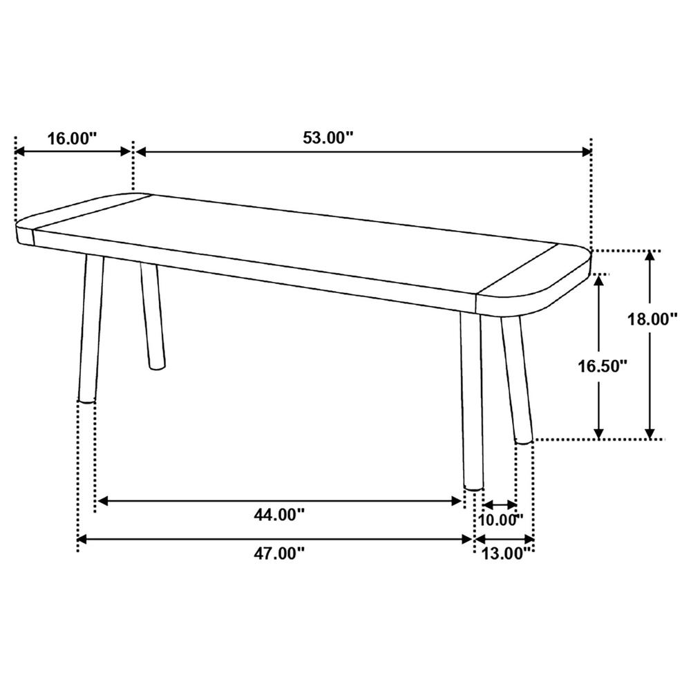 Maverick Rectangular Dining Bench Natural Mango and Black