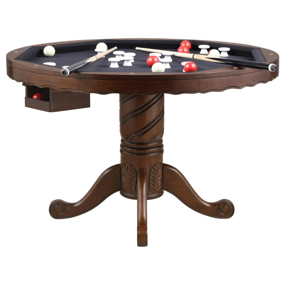 Turk 3-in-1 Round Pedestal Game Table Tobacco