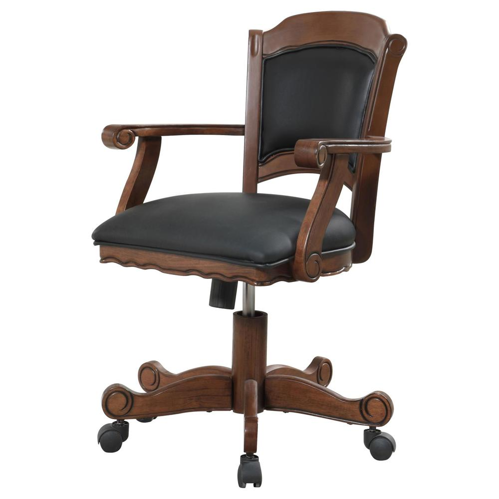 Turk Game Chair with Casters Black and Tobacco