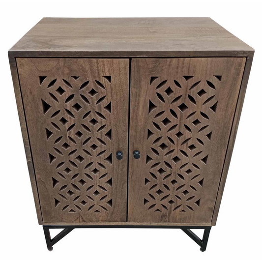 Zaria 2-door Wooden Accent Cabinet Brown