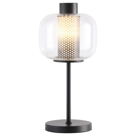 Ingrid Glass Shade Table Lamp Black