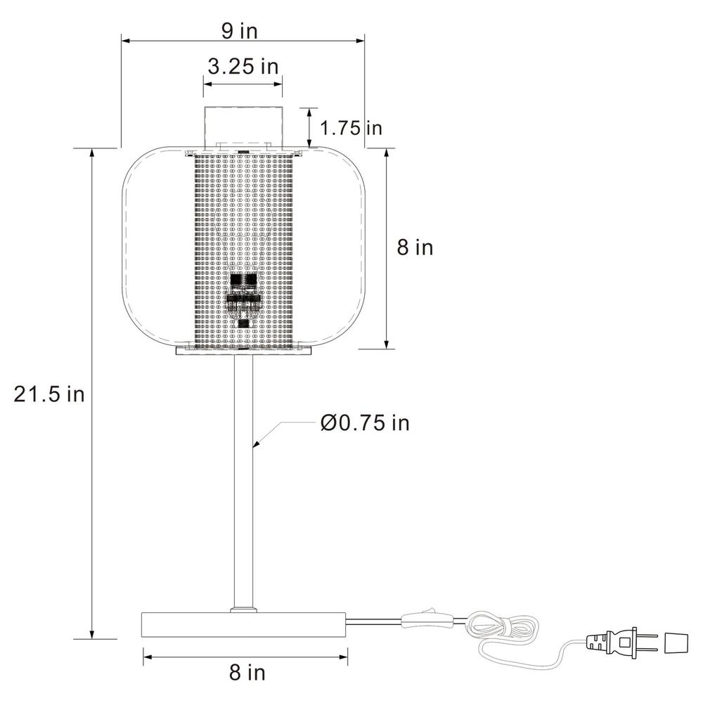 Ingrid Glass Shade Table Lamp Black