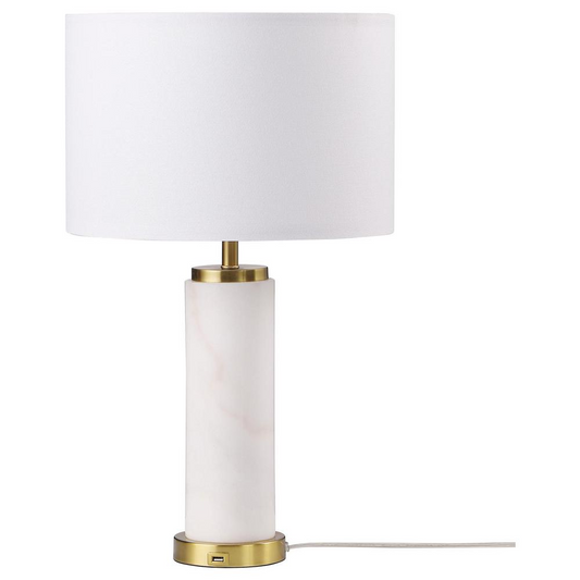 Lucius Table Lamp White and Gold