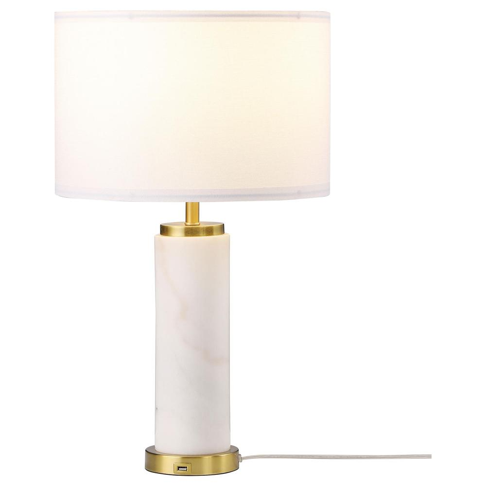 Lucius Table Lamp White and Gold