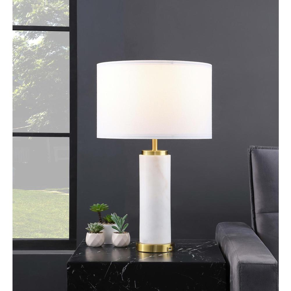 Lucius Table Lamp White and Gold