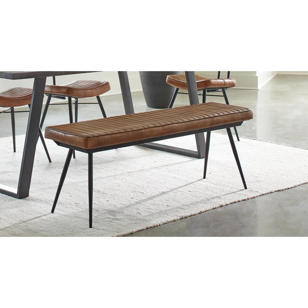 Misty Cushion Side Bench Camel and Black