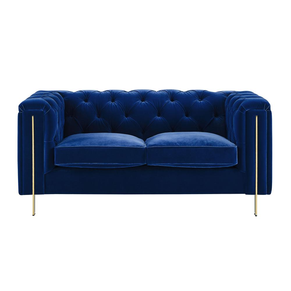 Charlene Blue Velvet Loveseat