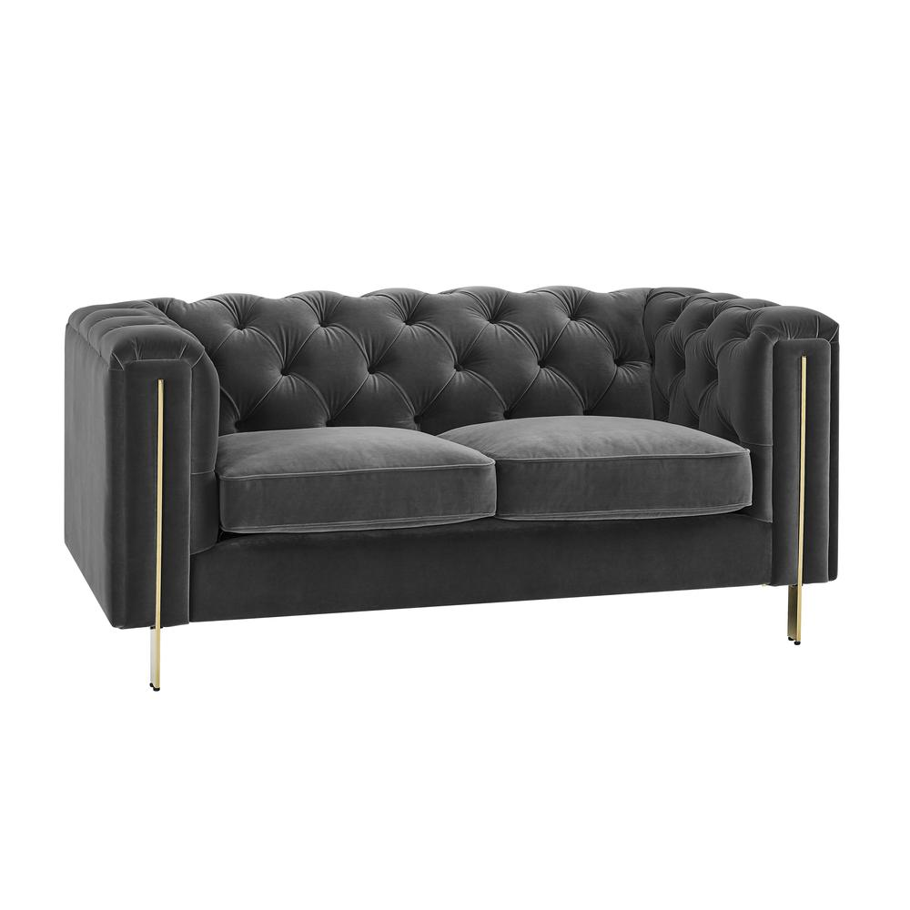 Charlene Gray Velvet Loveseat