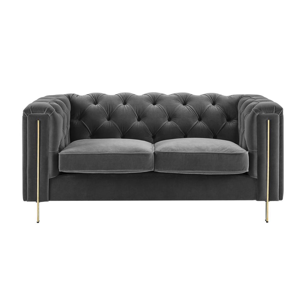 Charlene Gray Velvet Loveseat