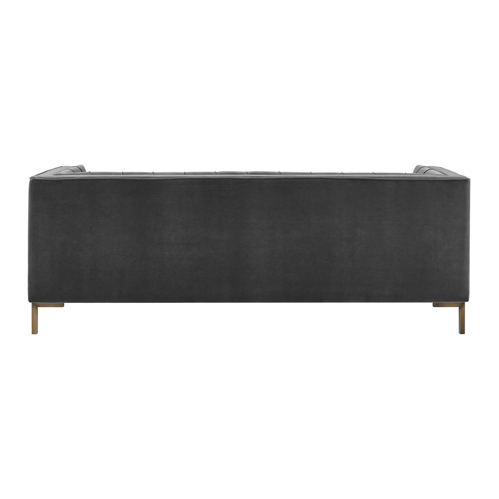 Isaac Channel Stitch Gray Velvet Sofa