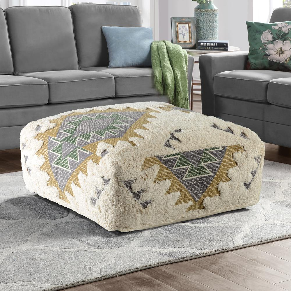 Lyssa Jacquard Fabric Pouf