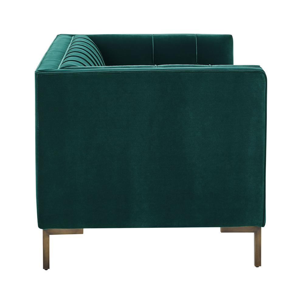 Isaac Stitch Green Velvet Loveseat