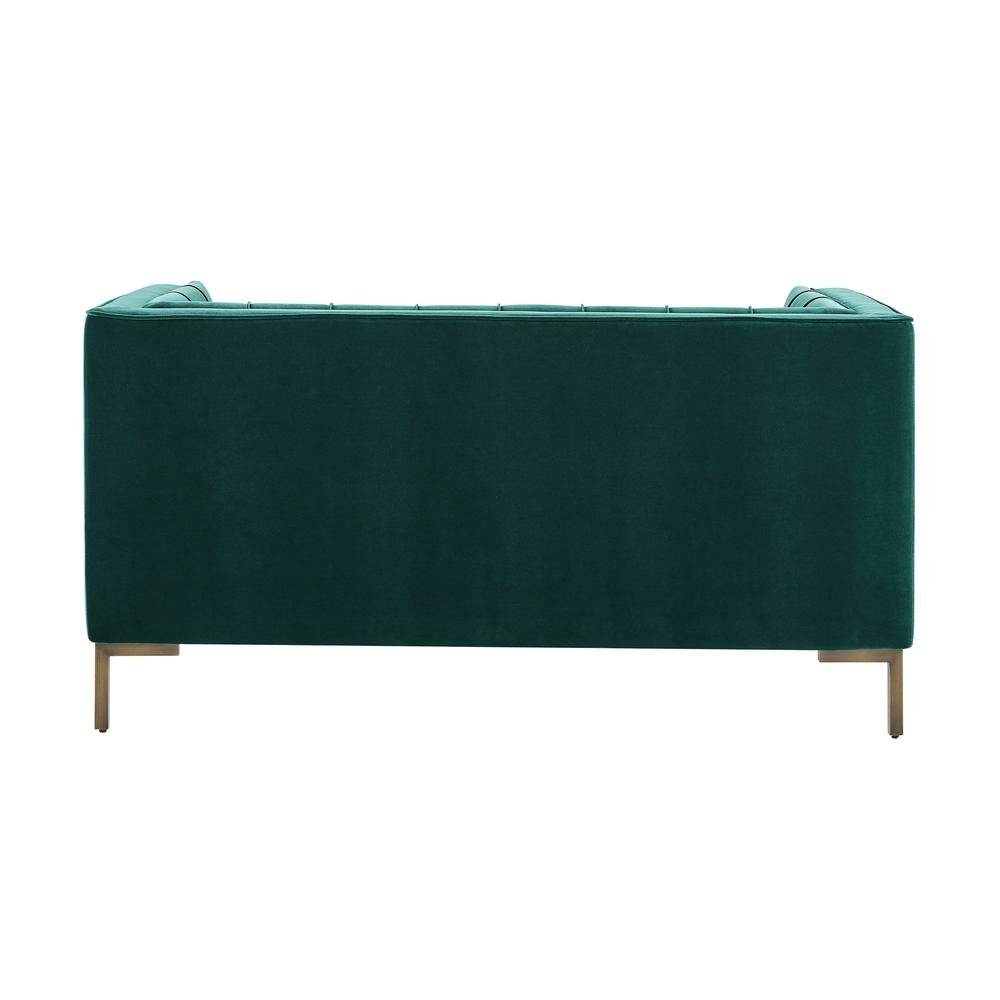 Isaac Stitch Green Velvet Loveseat