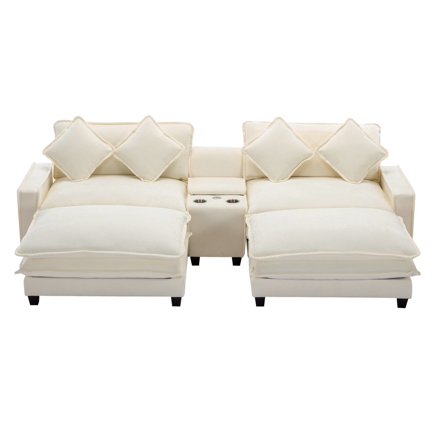 Shannon 112.6" Sectional Sofa Chenille Beige