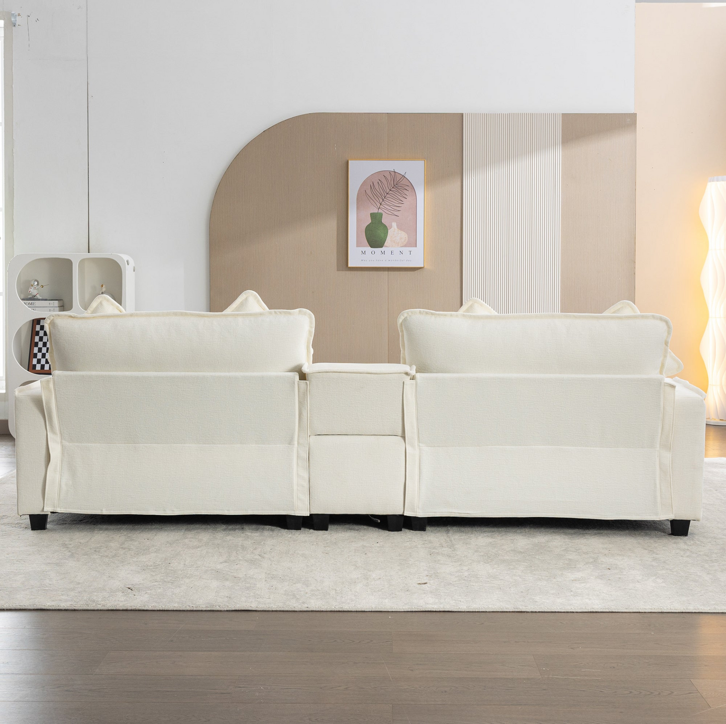 Shannon 112.6" Sectional Sofa Chenille Beige