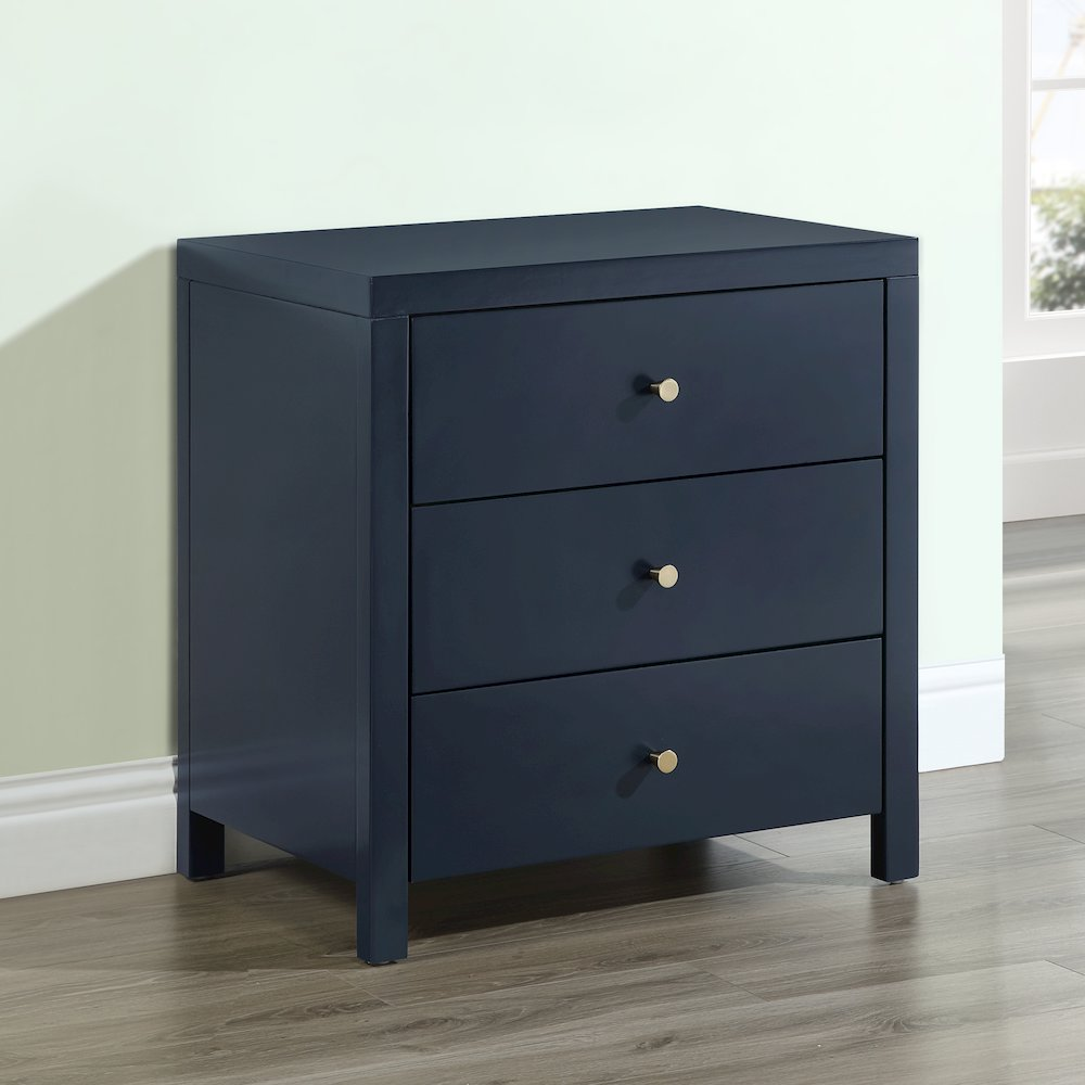 Nolan 3-drawer Nightstand - Midnight Blue