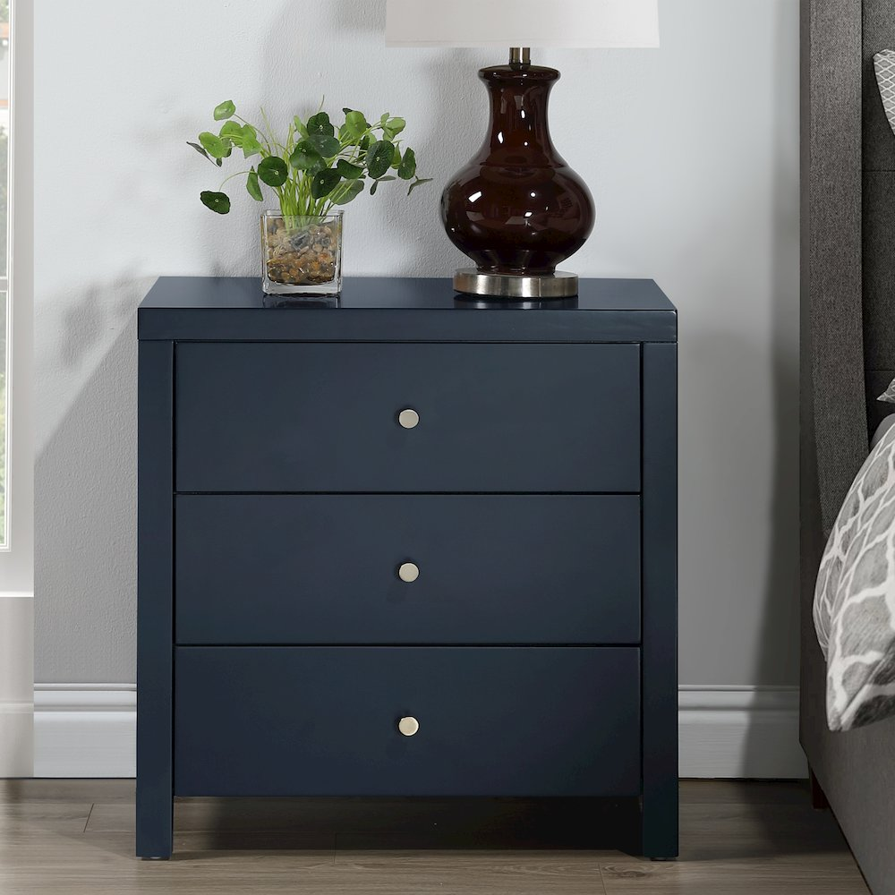 Nolan 3-drawer Nightstand - Midnight Blue