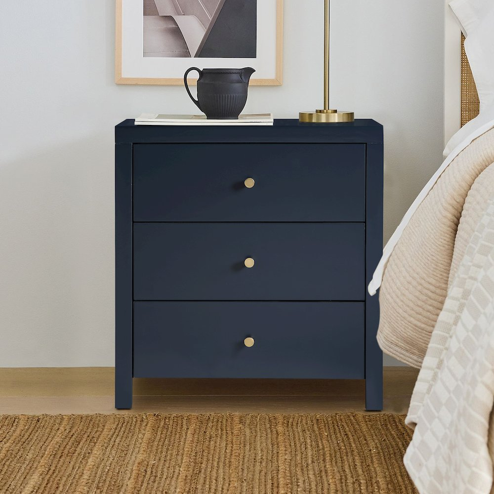 Nolan 3-drawer Nightstand - Midnight Blue