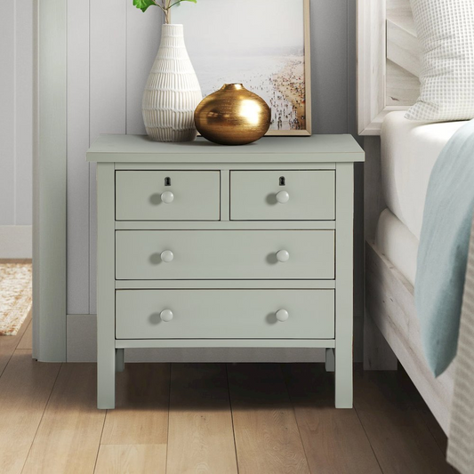 Greenwich 4-drawer Storage Nightstand - Antique Gray