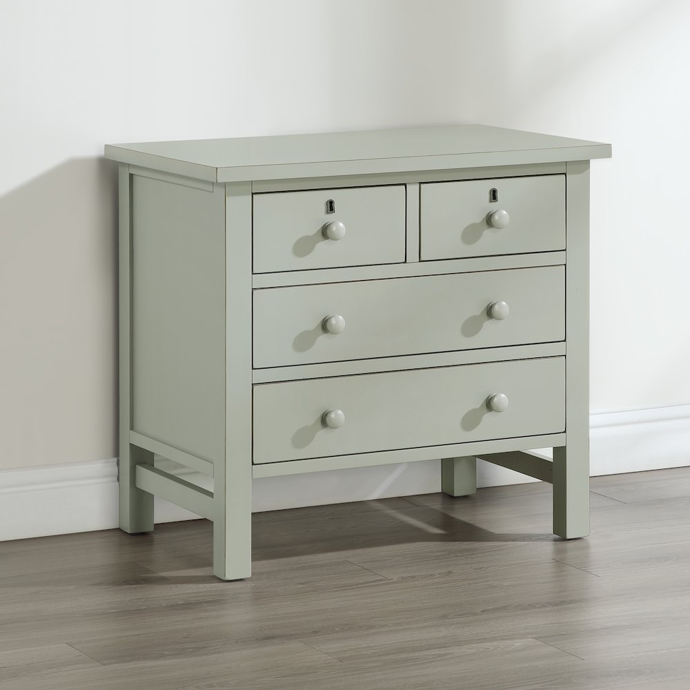 Greenwich 4-drawer Storage Nightstand - Antique Gray