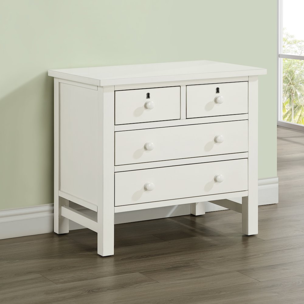 Greenwich 4-drawer Storage Nightstand - Antique White