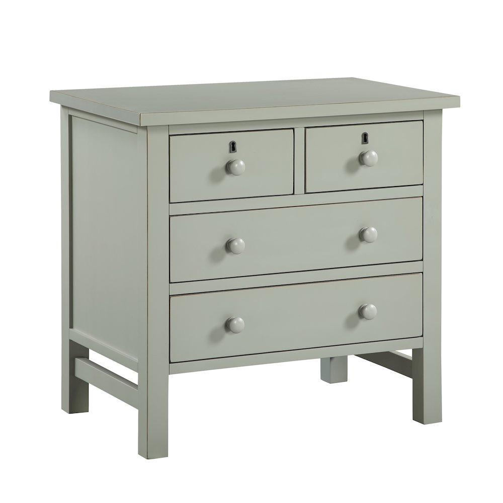 Greenwich 4-drawer Storage Nightstand - Antique Gray