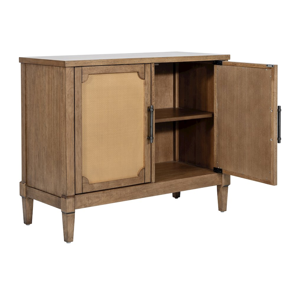 Salina Woven Cane Accent Cabinet in Toasted Almond Color