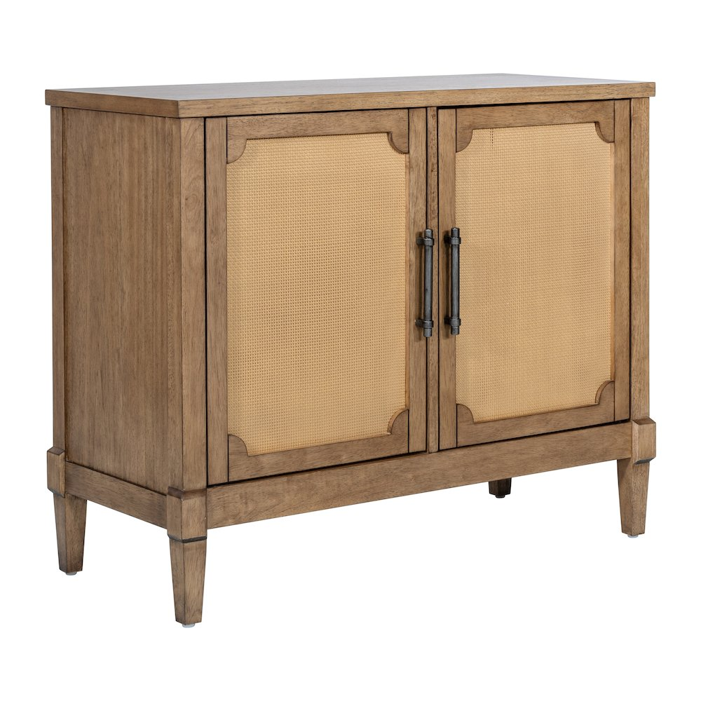 Salina Woven Cane Accent Cabinet in Toasted Almond Color