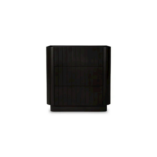 Povera 3 Drawer Nightstand Black