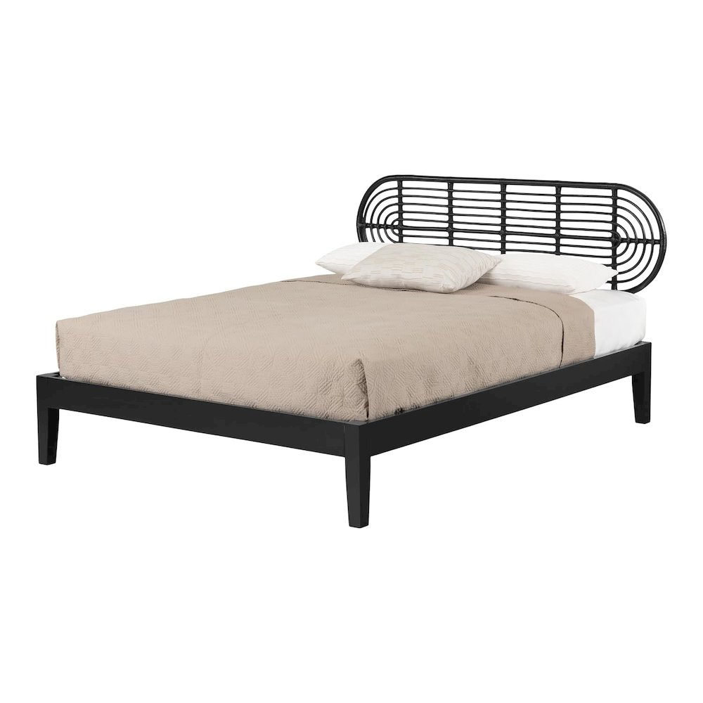 Hoya Bed and Headboard Set, Black