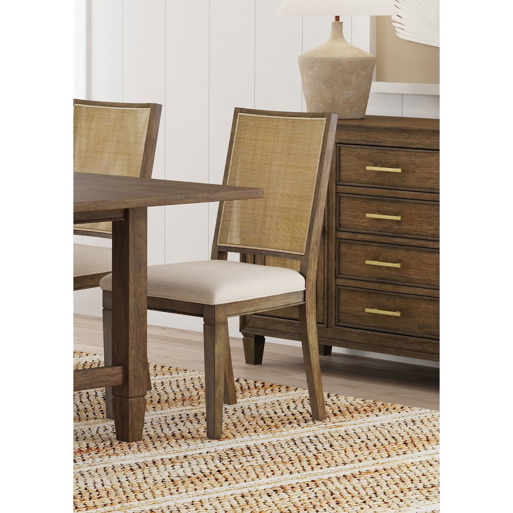 Matisse Woven Rattan Back Dining Side Chair Brown (Set of 2)