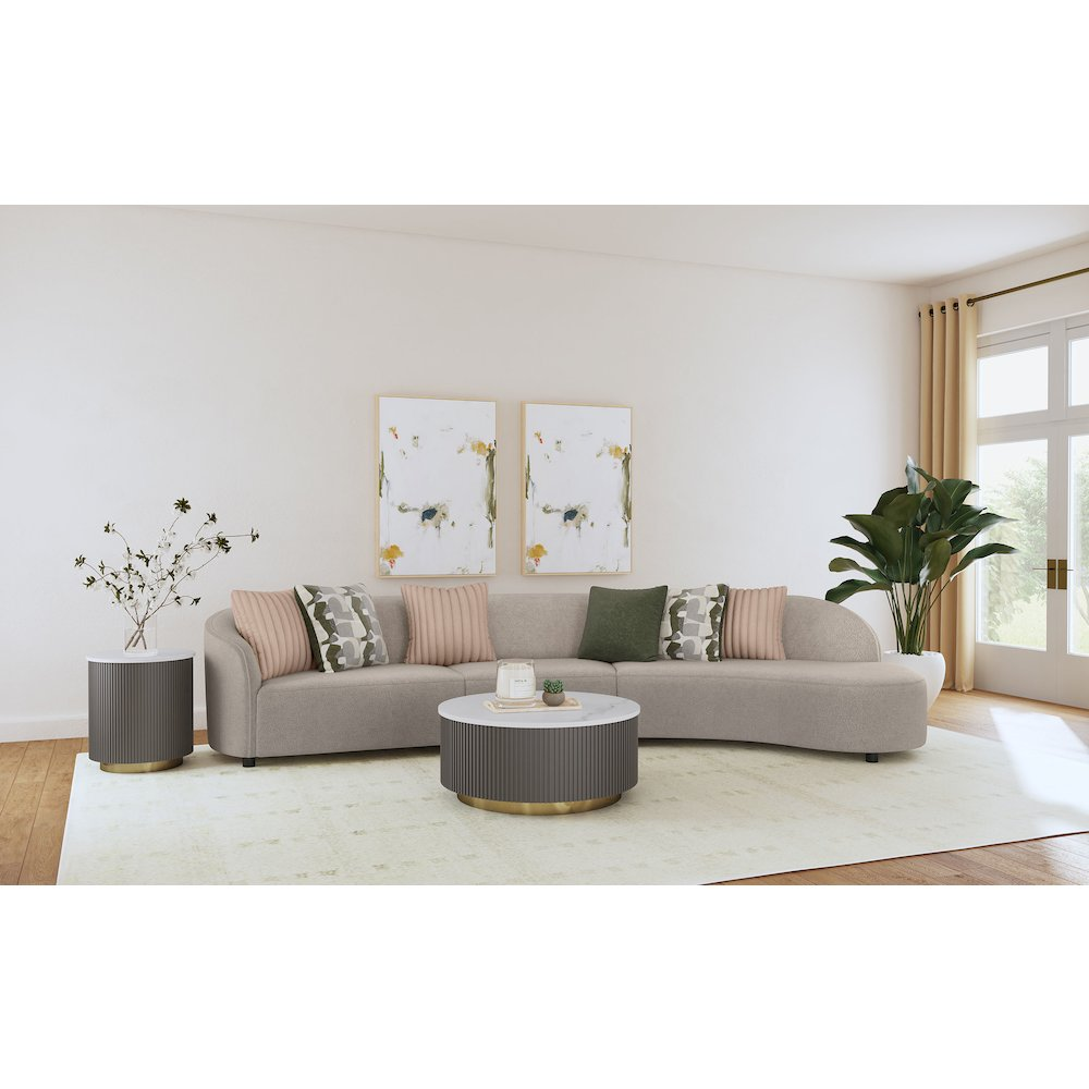 Fayette 3-piece Upholstered Sectional Sofa Greige