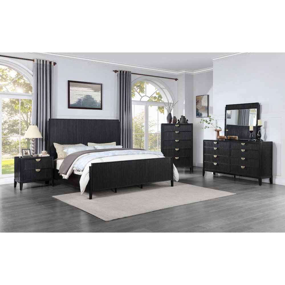 Brookmead Wood Eastern King Panel Bed Black