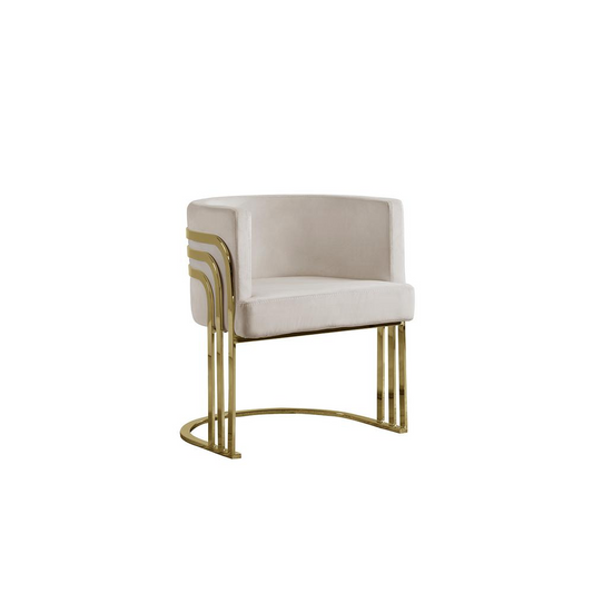 Velvet Barrel Chair, Gold Base