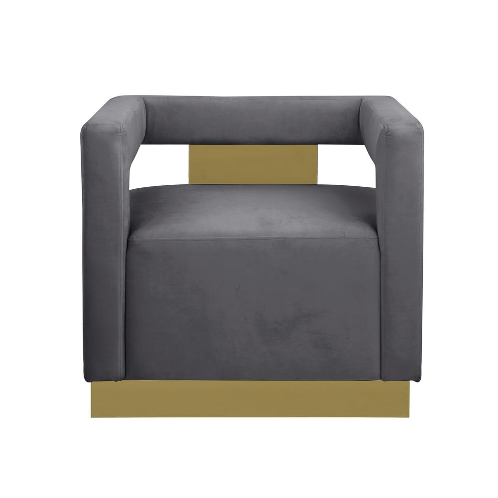 Connor Velvet Upholstered Accent Chair in Gray