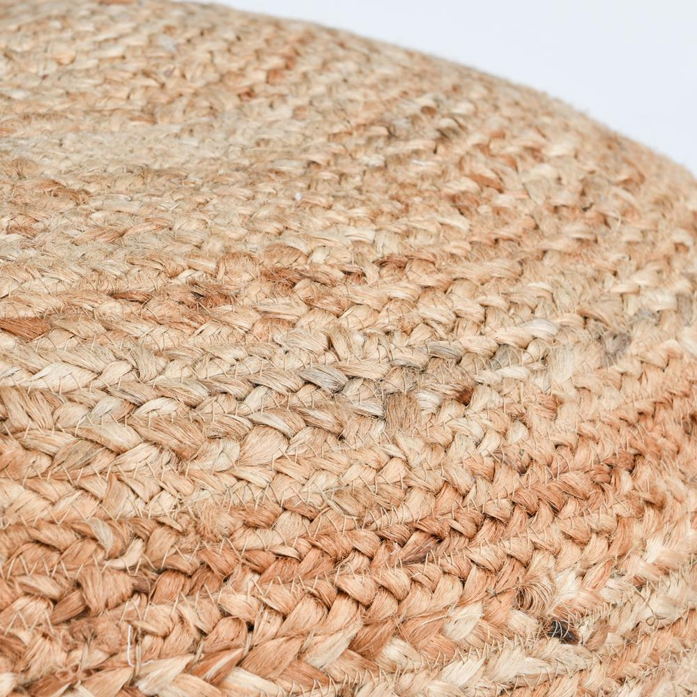 Louis 100% Jute 18" Wide Round Natural Pouf by Kosas Home