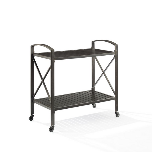 Kaplan Outdoor Metal Bar Cart Oil Rubbed Bronze