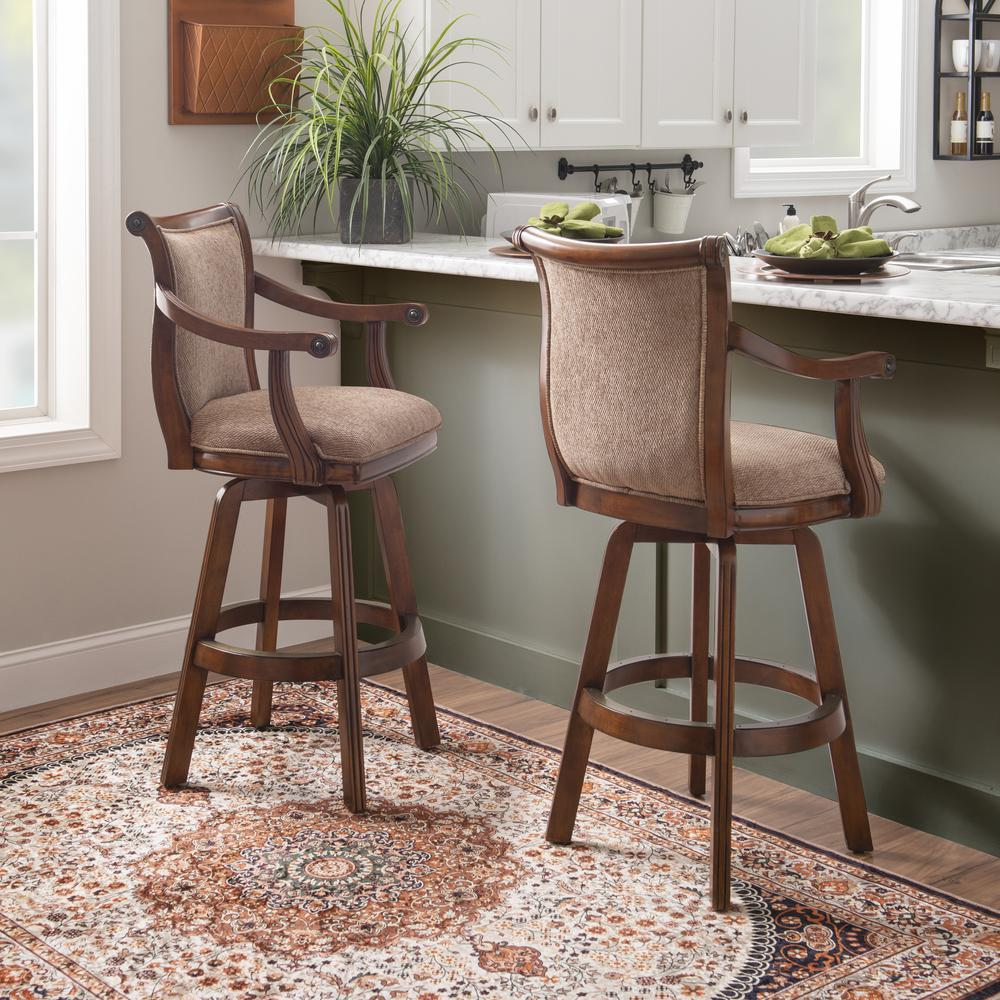 Brandon Warm Cherry Swivel Bar Stool