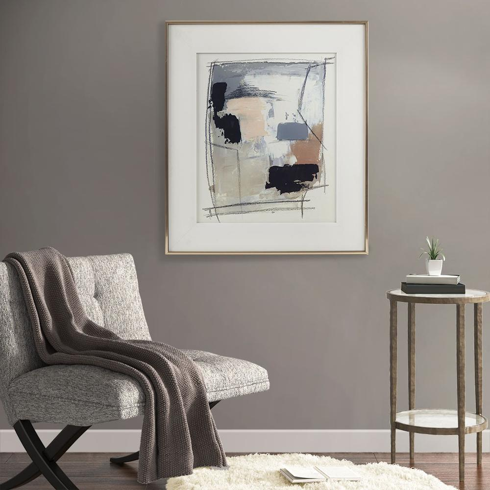 Abstract Double Matted Framed Glass Wall Art