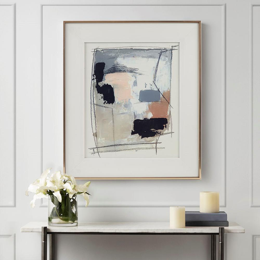 Abstract Double Matted Framed Glass Wall Art