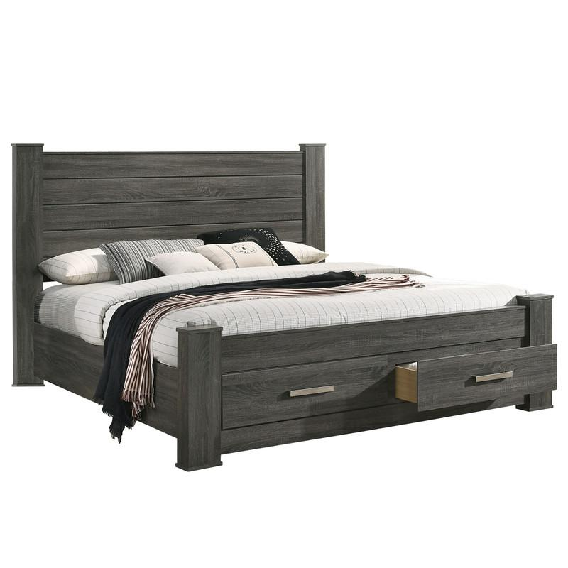 Lisa Queen Bed in Weathered Grey