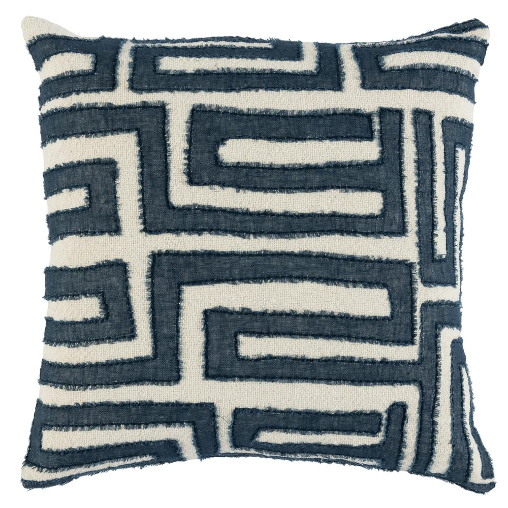 Kosas Home Mia Knitted 22" x 22" Throw Pillow, Blue Ivory