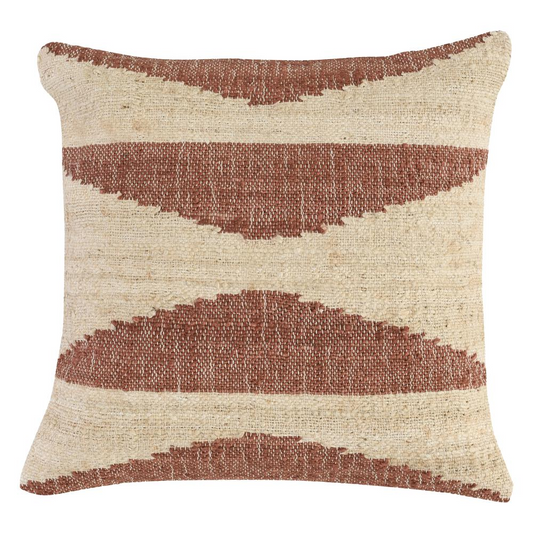 Simo Hand-woven 22" Square Throw Pillow, Antique Copper Beige