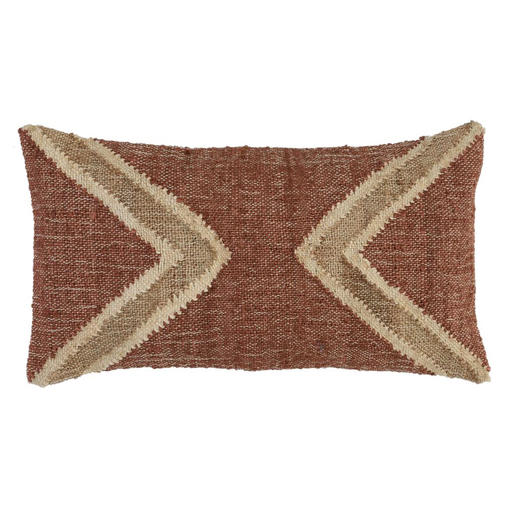 Simo Hand-woven 14" x 26 " Throw Pillow, Antique Orange by Kosas Home