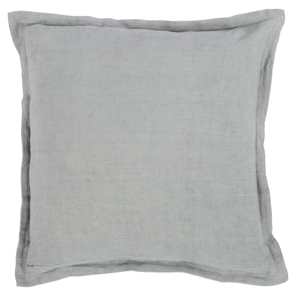 Amy  100% Linen 22" Square Throw Pillow in Gray by Kosas Home