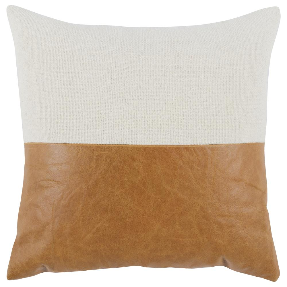 Yoli 20" Square Throw Pillow, Chestnut Ivory